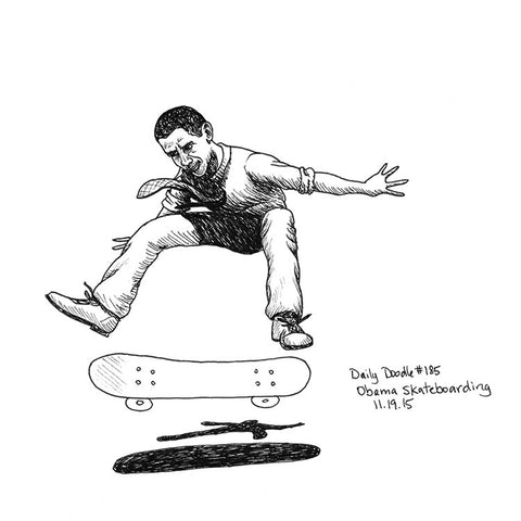 No. 185 Obama Skateboarding