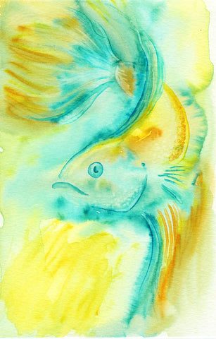 Betta Fish Watercolor Print