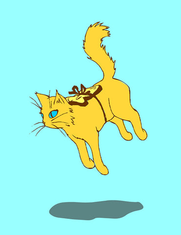 Hover Cat Art Print Drawing